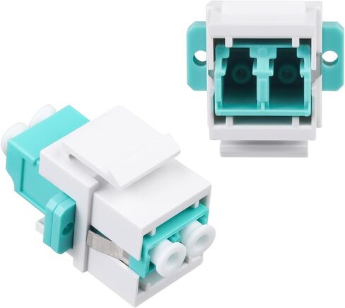 -25pcs Fiber Optic Keystone Jack Coupler LC Duplex Singlemode Coupler (SM) Fiber Optic Cable Adapter Connector for Fiber Wall Plate in Saudi Arabia
