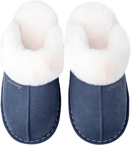 Plush House Slippers for Women, Fuzzy Warm Soft Home Slipper, Fluffy Winter Non-Slip Slippers for Bedroom Indoor. in Saudi Arabia