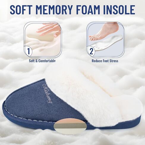 Plush House Slippers for Women, Fuzzy Warm Soft Home Slipper, Fluffy Winter Non-Slip Slippers for Bedroom Indoor. in Saudi Arabia