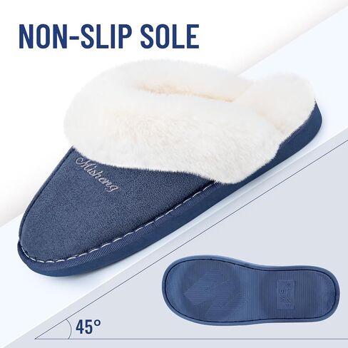 Plush House Slippers for Women, Fuzzy Warm Soft Home Slipper, Fluffy Winter Non-Slip Slippers for Bedroom Indoor. in Saudi Arabia