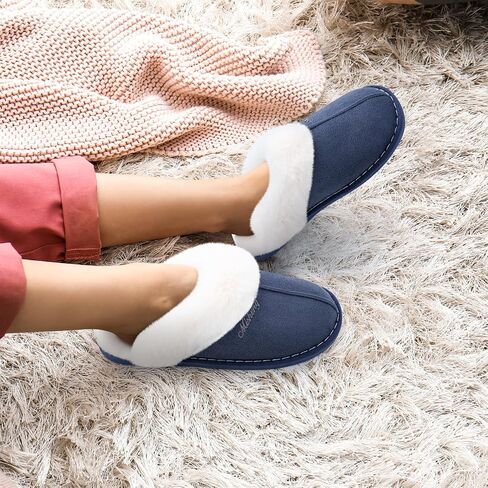 Plush House Slippers for Women, Fuzzy Warm Soft Home Slipper, Fluffy Winter Non-Slip Slippers for Bedroom Indoor. in Saudi Arabia