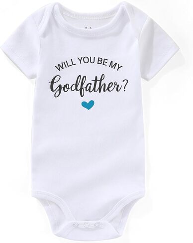 will you be my godfather proposal Baby Outfit Gifts godmother Baby Clothes gift Unisex Baby Bodysuits in Kuwait