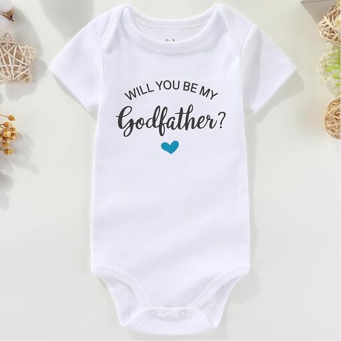 will you be my godfather proposal Baby Outfit Gifts godmother Baby Clothes gift Unisex Baby Bodysuits in Kuwait