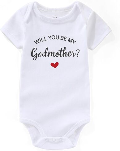 will you be my godfather proposal Baby Outfit Gifts godmother Baby Clothes gift Unisex Baby Bodysuits in Kuwait