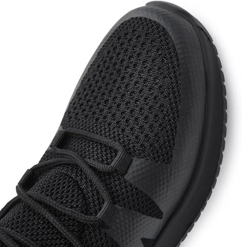 Flaneur Women's Casual Sneakers Slip On with Adjustable Elastic Laces No Tie - Comfortable Non Slip Gym Low Shoes for Walking, Tennis - Lightweight Breathable Training & Sport Shoes, Black in Saudi Arabia