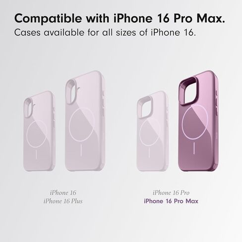 حافظة Beats iPhone 16 Pro Max مع MagSafe والتحكم في الكاميرا، غطاء واقٍ مقاوم للخدش، مقاس نحيف، بطانة من الألياف الدقيقة - حجر القمة in Kuwait