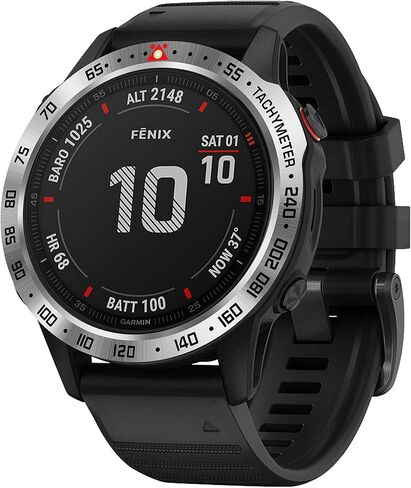 Stainless Steel Bezel Ring Compatiable with Garmin Fenix 6X/6X Pro Watch, Bezel Ring Adhesive Cover Anti Scratch & Collision Protector for Garmin Watch Accessory (Silver - Not For 6/6 Pro) in Kuwait