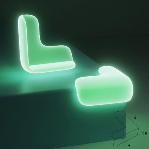 12 Pack Luminous Corner Protector for Baby, Furniture Corner & Edge Safety Bumpers,Baby Proof Bumper,Baby Proof Bumper (L Shaped) in Saudi Arabia