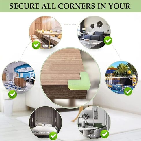 12 Pack Luminous Corner Protector for Baby, Furniture Corner & Edge Safety Bumpers,Baby Proof Bumper,Baby Proof Bumper (L Shaped) in Saudi Arabia