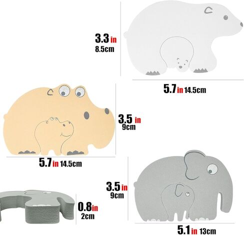 إصبع قرصة الحرس الباب رغوة سدادة منع إصابات قرصة الإصبع، لطيف الفيل وحيد القرن الدب القطبي مجموعة حراس الباب هدية للآباء الجدد الأجداد المعلمين أصحاب الحيوانات الأليفة in Kuwait