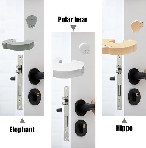 إصبع قرصة الحرس الباب رغوة سدادة منع إصابات قرصة الإصبع، لطيف الفيل وحيد القرن الدب القطبي مجموعة حراس الباب هدية للآباء الجدد الأجداد المعلمين أصحاب الحيوانات الأليفة in Kuwait