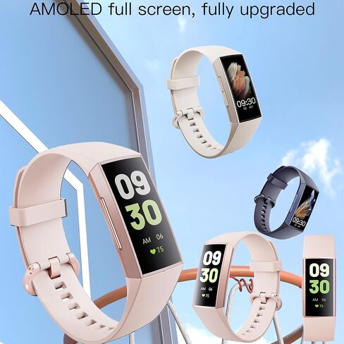 ساعة ذكية AMOLED مقاس 1.1 بوصة لتتبع اللياقة البدنية مع مراقب معدل ضربات القلب، عداد الخطوات، مراقب النوم، تتبع السعرات الحرارية، متتبع النشاط IP68 المقاوم للماء لأجهزة Android iPhones النساء والرجال in Kuwait