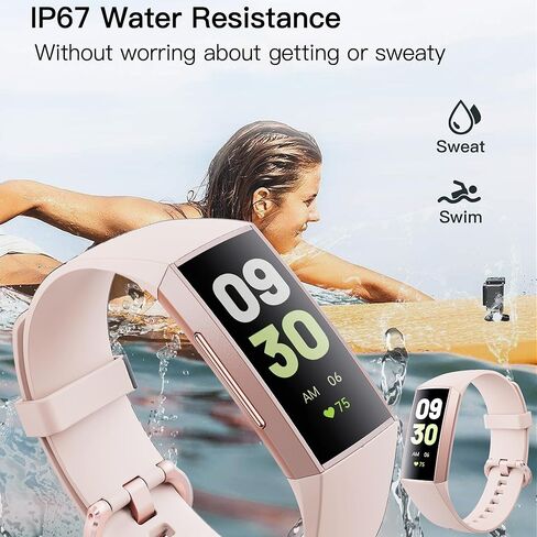ساعة ذكية AMOLED مقاس 1.1 بوصة لتتبع اللياقة البدنية مع مراقب معدل ضربات القلب، عداد الخطوات، مراقب النوم، تتبع السعرات الحرارية، متتبع النشاط IP68 المقاوم للماء لأجهزة Android iPhones النساء والرجال in Kuwait