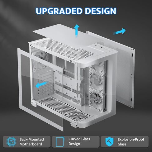 darkFlash Micro-ATX Gaming PC Case, MATX PC Case with 3 x 120mm ARGB Fans, Panoramic View Dual Tempered Curve Glass Computer Case, USB 3.0 Port, Supports Dual 360mm AIO, Black(DPW90M) in Saudi Arabia