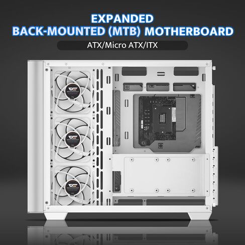 darkFlash Micro-ATX Gaming PC Case, MATX PC Case with 3 x 120mm ARGB Fans, Panoramic View Dual Tempered Curve Glass Computer Case, USB 3.0 Port, Supports Dual 360mm AIO, Black(DPW90M) in Saudi Arabia