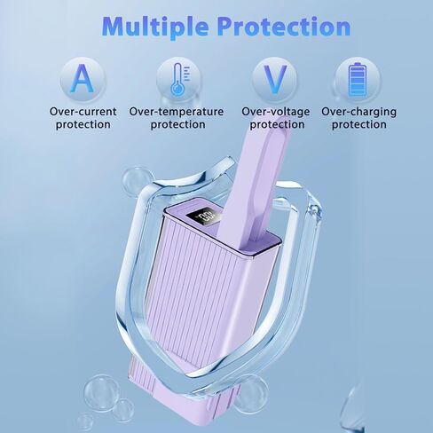 شاحن محمول Miady PD 30 واط مع قابس حائط قابل للطي، بنك طاقة سريع الشحن 10000 مللي أمبير في الساعة مع كابل USB-C وشاشة LED حزمة بطارية صغيرة متوافقة مع iPhone 16/15/14 Samsung iPad وما إلى ذلك (أرجواني) in Kuwait
