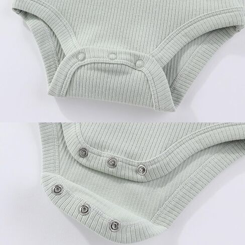 Baby Girls' Long-Sleeve Bodysuit Soft Stretchy Ribbed Unisex Baby Clothes, Pack of 2 in Saudi Arabia