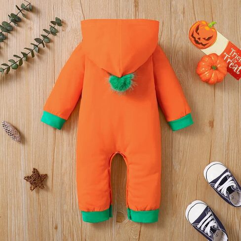 Shalofer Baby Boy Girl Halloween Clothes Infant Halloween Outfit Long Sleeve Hooded Romper in Saudi Arabia