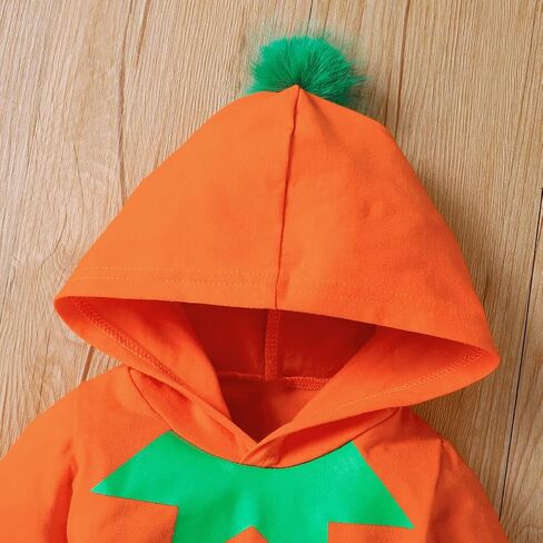 Shalofer Baby Boy Girl Halloween Clothes Infant Halloween Outfit Long Sleeve Hooded Romper in Saudi Arabia