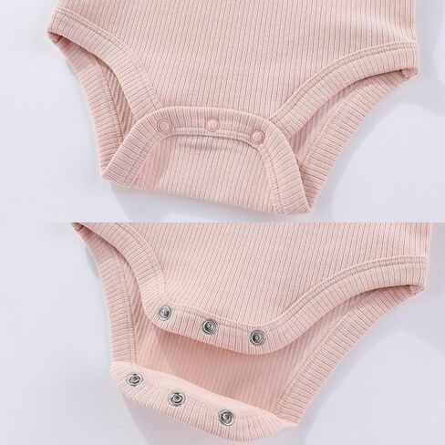 Baby Girls' Long-Sleeve Bodysuit Soft Stretchy Ribbed Unisex Baby Clothes, Pack of 2 in Saudi Arabia