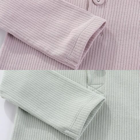 Baby Girls' Long-Sleeve Bodysuit Soft Stretchy Ribbed Unisex Baby Clothes, Pack of 2 in Saudi Arabia