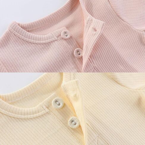 Baby Girls' Long-Sleeve Bodysuit Soft Stretchy Ribbed Unisex Baby Clothes, Pack of 2 in Saudi Arabia
