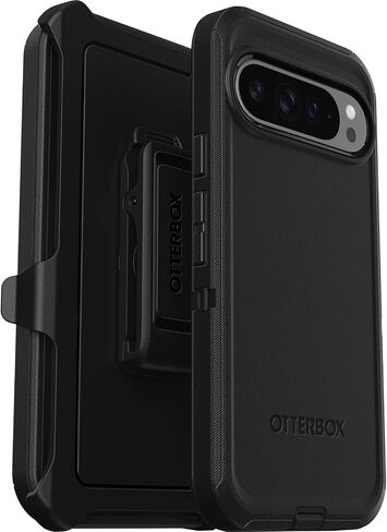 حافظة OtterBox Google Pixel 9 Pro XL Defender Series - سوداء، متينة ومتينة، مع حماية للمنافذ، وتتضمن مسند مشبك الحافظة in Saudi Arabia