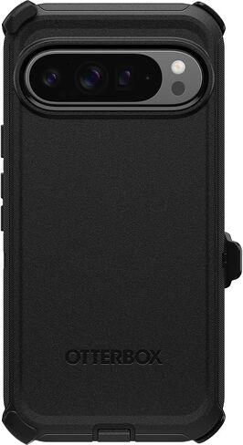 حافظة OtterBox Google Pixel 9 Pro XL Defender Series - سوداء، متينة ومتينة، مع حماية للمنافذ، وتتضمن مسند مشبك الحافظة in Saudi Arabia