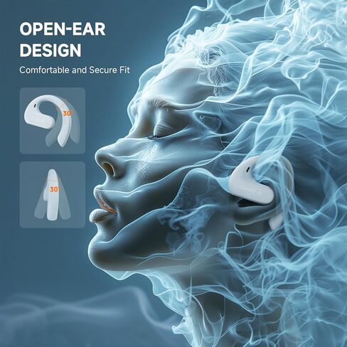 S Open-Ear Headphones - 60H Playtime, Deep Bass, Bluetooth 5.3, IPX5 Waterproof, Built-in ENC Mic - Wireless Over-Ear Earbuds for Sports Running Driving Office in Saudi Arabia