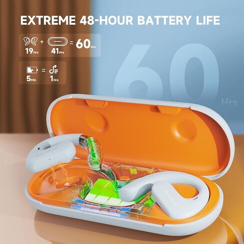 S Open-Ear Headphones - 60H Playtime, Deep Bass, Bluetooth 5.3, IPX5 Waterproof, Built-in ENC Mic - Wireless Over-Ear Earbuds for Sports Running Driving Office in Saudi Arabia