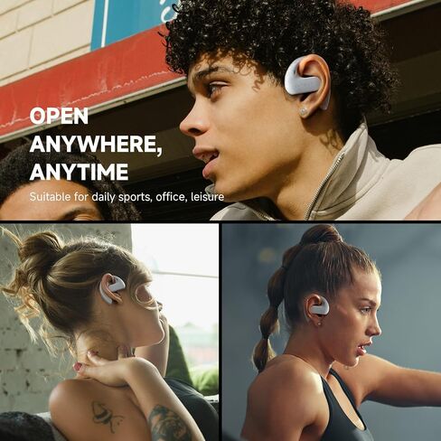 S Open-Ear Headphones - 60H Playtime, Deep Bass, Bluetooth 5.3, IPX5 Waterproof, Built-in ENC Mic - Wireless Over-Ear Earbuds for Sports Running Driving Office in Saudi Arabia