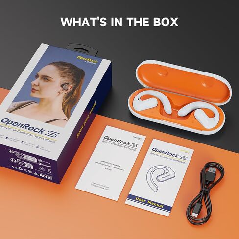 S Open-Ear Headphones - 60H Playtime, Deep Bass, Bluetooth 5.3, IPX5 Waterproof, Built-in ENC Mic - Wireless Over-Ear Earbuds for Sports Running Driving Office in Saudi Arabia