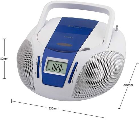 HANNLOMAX HX-322CD Portable CD Boombox with Radio, AM/FM Radio, Bluetooth, Aux-in, AC/DC Dual Power Source. (Battery not Included) (Red) in Saudi Arabia