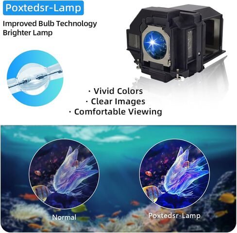 EL PLP97/V13H010L97 Replacement Projector Lamp Compatible with EPSON VS260 Powerlite Home Cinema 2200/2250/U50 880 EB-U50 EX3280 EX5280 EX9230 EB-FH52 EB-FH06 EB-W51 EB-W50 EB-X50 Projectors in Kuwait