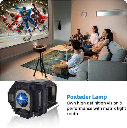 EL PLP97/V13H010L97 Replacement Projector Lamp Compatible with EPSON VS260 Powerlite Home Cinema 2200/2250/U50 880 EB-U50 EX3280 EX5280 EX9230 EB-FH52 EB-FH06 EB-W51 EB-W50 EB-X50 Projectors in Kuwait