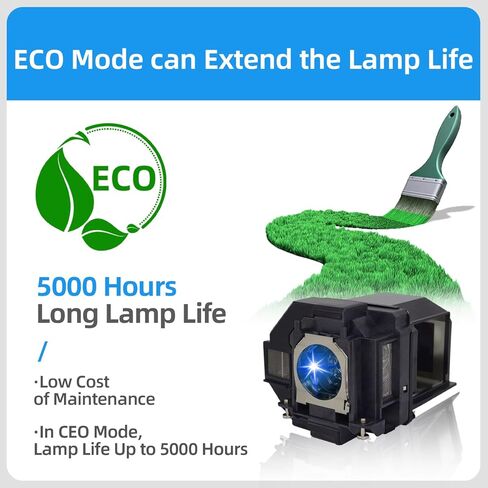 EL PLP97/V13H010L97 Replacement Projector Lamp Compatible with EPSON VS260 Powerlite Home Cinema 2200/2250/U50 880 EB-U50 EX3280 EX5280 EX9230 EB-FH52 EB-FH06 EB-W51 EB-W50 EB-X50 Projectors in Kuwait
