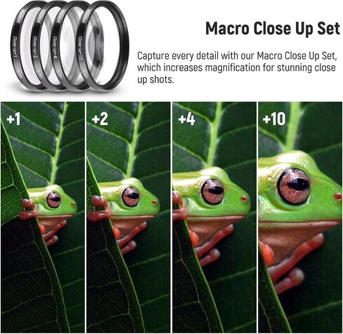 NEEWER 52mm ND/CPL/UV/FLD/Close Up Filter and Lens Accessories Kit with ND2 ND4 ND8, Close Up Filters(+1/+2/+4/+10), Tulip Lens Hood, Collapsible Rubber Lens Hood, Lens Cap, Filter Pouch in Saudi Arabia