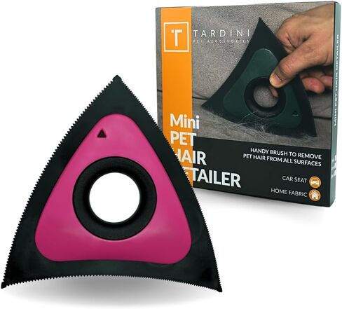 Tardini Mini Pet Hair Detailer for Car & Furniture- Pet Hair Remover for Car Interior & Auto Detailing- Triangle Cat and Dog Hair Removal Brush- Washable Fur Removal Tool for Couch, Furniture,Carpet in Saudi Arabia