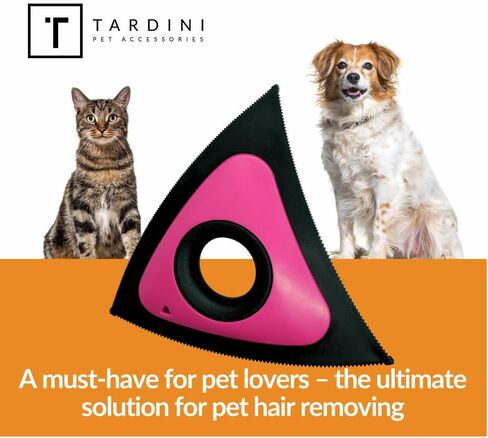 Tardini Mini Pet Hair Detailer for Car & Furniture- Pet Hair Remover for Car Interior & Auto Detailing- Triangle Cat and Dog Hair Removal Brush- Washable Fur Removal Tool for Couch, Furniture,Carpet in Saudi Arabia