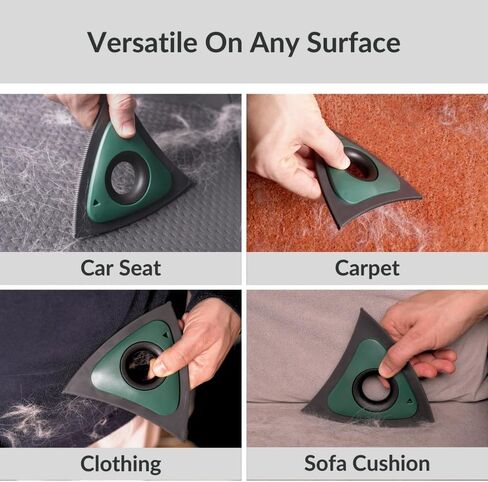 Tardini Mini Pet Hair Detailer for Car & Furniture- Pet Hair Remover for Car Interior & Auto Detailing- Triangle Cat and Dog Hair Removal Brush- Washable Fur Removal Tool for Couch, Furniture,Carpet in Saudi Arabia
