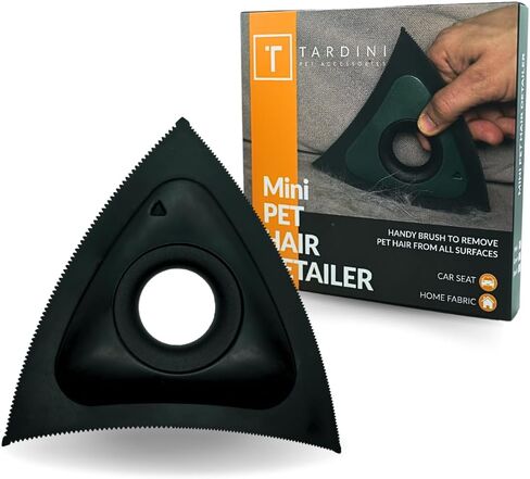 Tardini Mini Pet Hair Detailer for Car & Furniture- Pet Hair Remover for Car Interior & Auto Detailing- Triangle Cat and Dog Hair Removal Brush- Washable Fur Removal Tool for Couch, Furniture,Carpet in Saudi Arabia