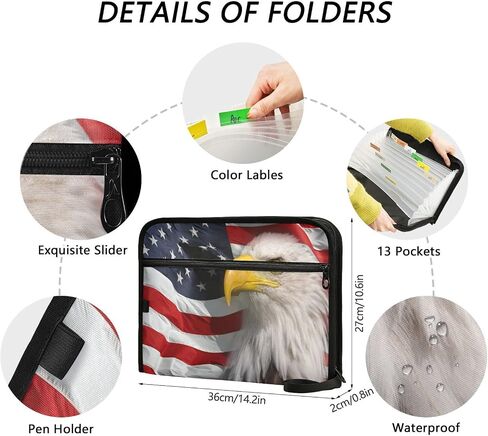 Gnome Winter Snow 13 Pockets Expanding File Folder with Labels, Lantern Light Accordian File Organizer with Zippers for Home Office School Supplies,A4 Letter Size Portable Filing Folders in Saudi Arabia