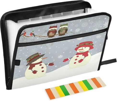 Gnome Winter Snow 13 Pockets Expanding File Folder with Labels, Lantern Light Accordian File Organizer with Zippers for Home Office School Supplies,A4 Letter Size Portable Filing Folders in Saudi Arabia