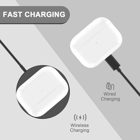 علبة شحن لاسلكية بديلة متوافقة مع AirPods Pro الجيل الأول والثاني، علبة شحن AirPods Pro الجيل الأول والثاني مع زر اقتران ومزامنة بلوتوث، بدون سماعات أذن، أبيض in Kuwait