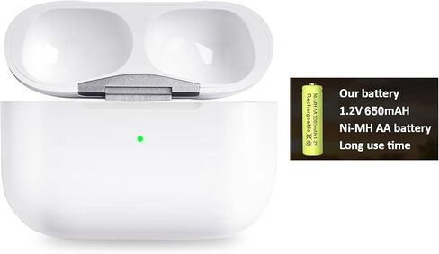 علبة شحن لاسلكية بديلة متوافقة مع AirPods Pro الجيل الأول والثاني، علبة شحن AirPods Pro الجيل الأول والثاني مع زر اقتران ومزامنة بلوتوث، بدون سماعات أذن، أبيض in Kuwait