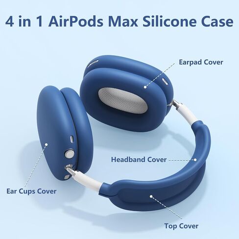4 in 1 Silicone Case Cover for AirPods Max 2/ AirPods Max Headphones, Stone in Kuwait