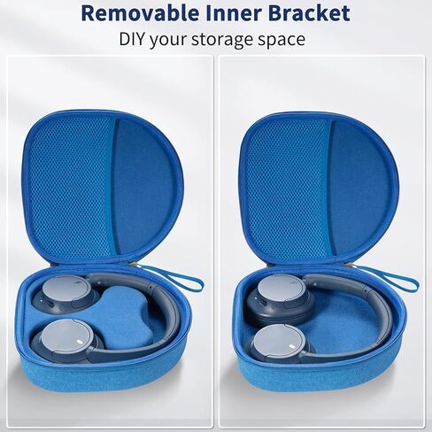 حافظة لهاتف Sony WH-CH520 WH-CH720N WH-1000XM4 WH-CH510، JBL Tune 510BT 520BT 720BT 710BT سماعات رأس لاسلكية بخاصية إلغاء الضوضاء، حقيبة سفر تحمل غطاء مع دعم داخلي قابل للإزالة (أسود) in Kuwait