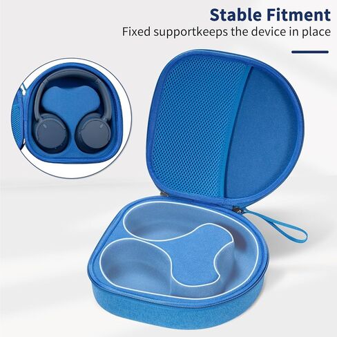 حافظة لهاتف Sony WH-CH520 WH-CH720N WH-1000XM4 WH-CH510، JBL Tune 510BT 520BT 720BT 710BT سماعات رأس لاسلكية بخاصية إلغاء الضوضاء، حقيبة سفر تحمل غطاء مع دعم داخلي قابل للإزالة (أسود) in Kuwait