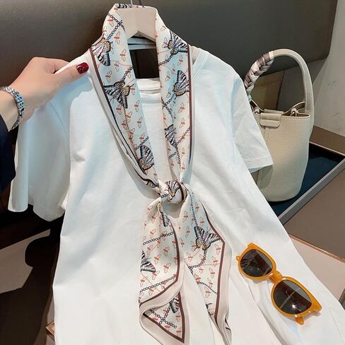 Do-Dottii 59" Long Hair Scarf for Women Fashion Silky Satin Headscarf Women Lightweight Silk Neck Scarves Handbag Accessories - Sea Voyage in Saudi Arabia