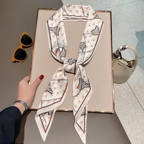 Do-Dottii 59" Long Hair Scarf for Women Fashion Silky Satin Headscarf Women Lightweight Silk Neck Scarves Handbag Accessories - Sea Voyage in Saudi Arabia
